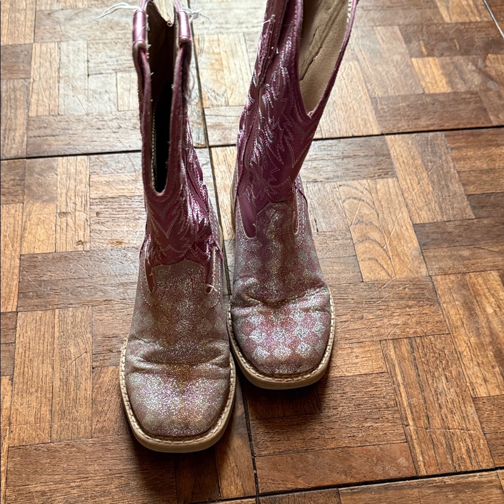 Roper Pink Glitter Heeled Boots